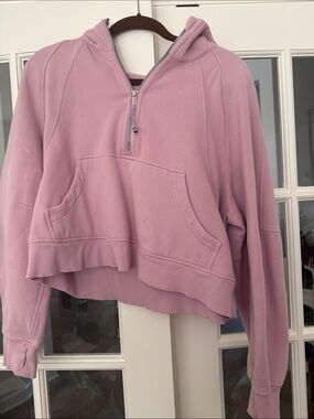 Lululemon purple Pink Cropped Half-Zip Hoodie - WomenM/L